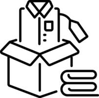 Clothes packing icon in linear style vector