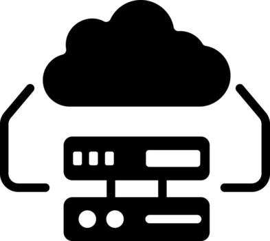 Cloud storage icon in solid style vector