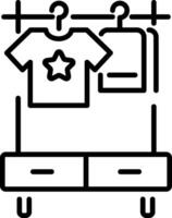 Clothes rack icon in linear style vector