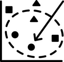 Nearest neighbors icon in glyph style vector