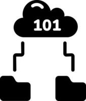 A filled style icon of cloud data vector