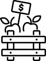 Fruit price icon in outline style vector