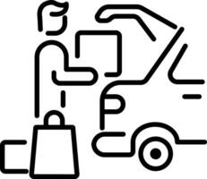 Car loading icon in outline style vector