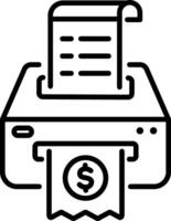 A linear icon of receipt printer vector