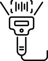 Barcode scanner icon in line style vector