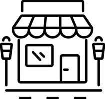 Storefront icon in linear style vector