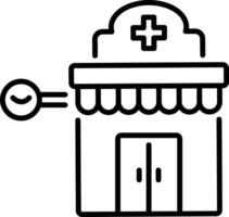 Pharmacy icon in linear style vector