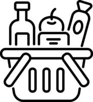 A linear icon of shopping basket vector