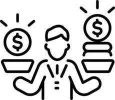 Price comparison icon in linear style vector