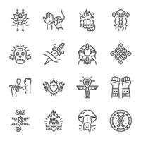 Set of Linear Style Inking Icons vector
