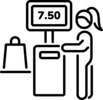 Self checkout icon in line style vector