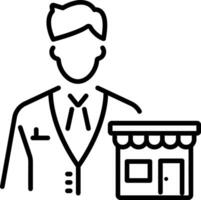 Store manager icon in line style vector