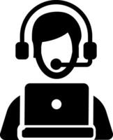 Technical support icon in glyph style vector