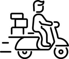 Scooter delivery icon in outline style vector
