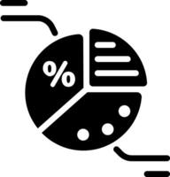 Pie chart icon in filled style vector