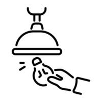 A linear icon of fixing light bulb vector