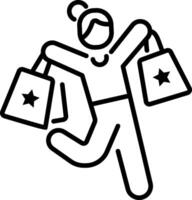 Happy customer icon in line style vector