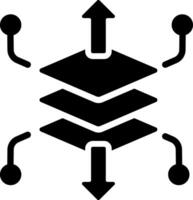 A glyph style icon of data layers vector