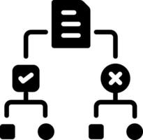 Decision tree icon in glyph style vector