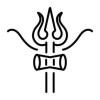 Trident tattoo icon in linear style vector