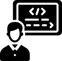 A glyph style icon of a developer vector