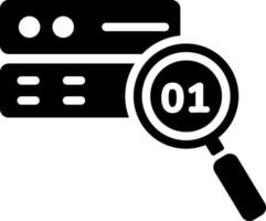 A glyph style icon of data search vector