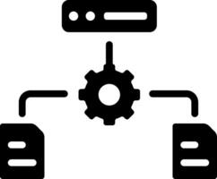 Data management icon in solid style vector