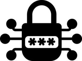 Encryption icon in filled style vector