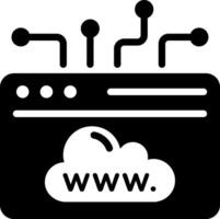 Web domain icon in filled style vector
