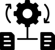 Data transform icon in solid style vector