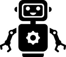 Automation robot icon in filled style vector