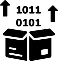 A glyph style icon of data extraction vector