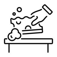 A linear icon of a cleaning sponge vector