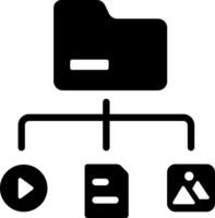 A glyph style icon of data classification vector