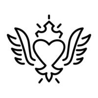 Heartless tattoo icon in linear style vector