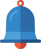 A vibrant blue bell with a red clasp hangs prominently against a plain background, symbolizing notifications and reminders in digital communication vector
