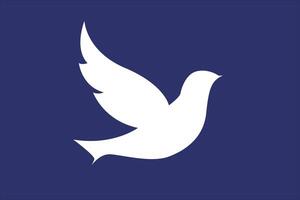A Symbolic White Bird Set Against Blue Background vector