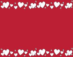 Red Valentines Day Background with Heart Border vector