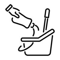 A linear icon of making mop water vector