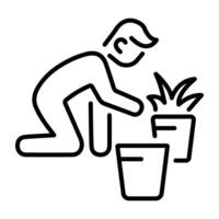 Gardening icon in linear style vector