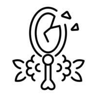 Broken mirror tattoo icon in line style vector