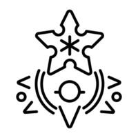 Nautical star icon in line style vector