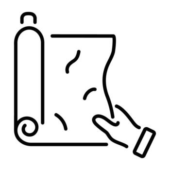 un lineal icono de un rodar de adherirse envolver vector