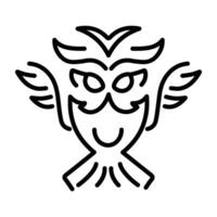 Athena owl icon in linear icon vector