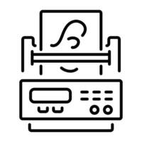 A linear icon of a stencil printer machine vector