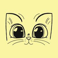 Simple Cat Face Illustration Art for Minimalist and Pet Designs vector