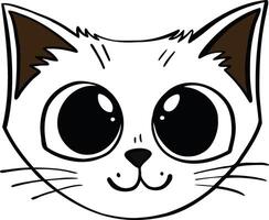 Simple Cat Face Illustration Art for Minimalist and Pet Designs vector