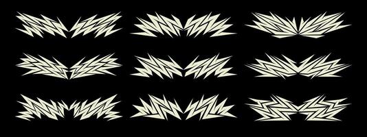 Abstract Hud Tribal Zigzag Line Art Graphic Design vector