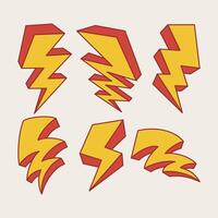 Thunder lightning symbol sign with cartoon style vector