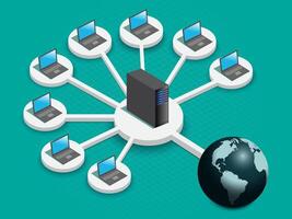 Global networking concept. Wide Area Network. vector